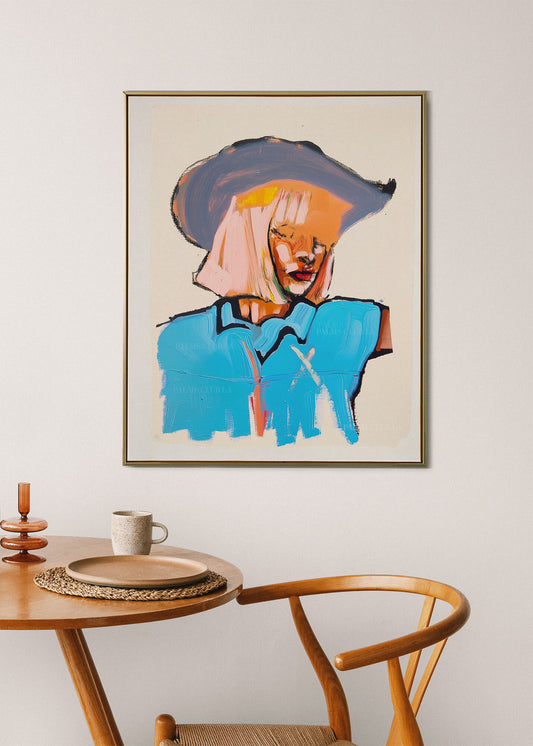 Electric Outlaw Abstract Cowgirl Painting