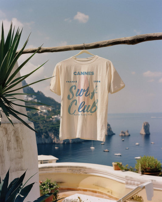 Cannes France Surf Country Club Graphic Tee