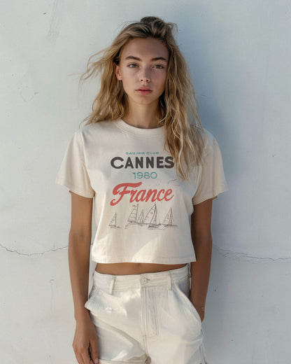 Cannes France Sailing Club Crop Tee