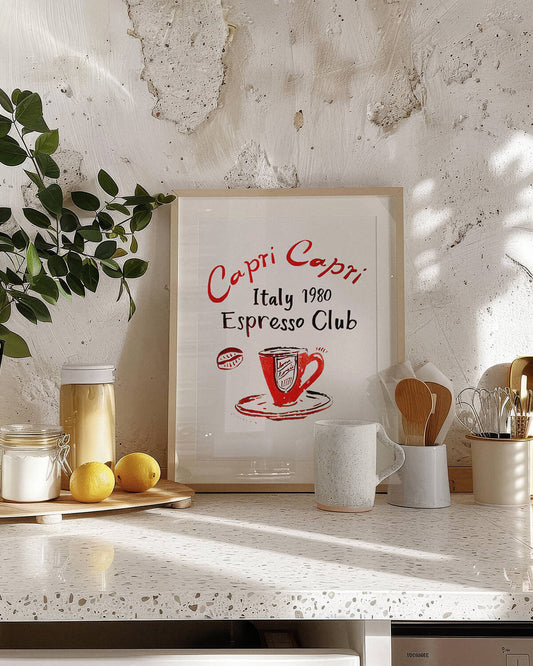 Capri Italy 1980 Espresso Club Art Print