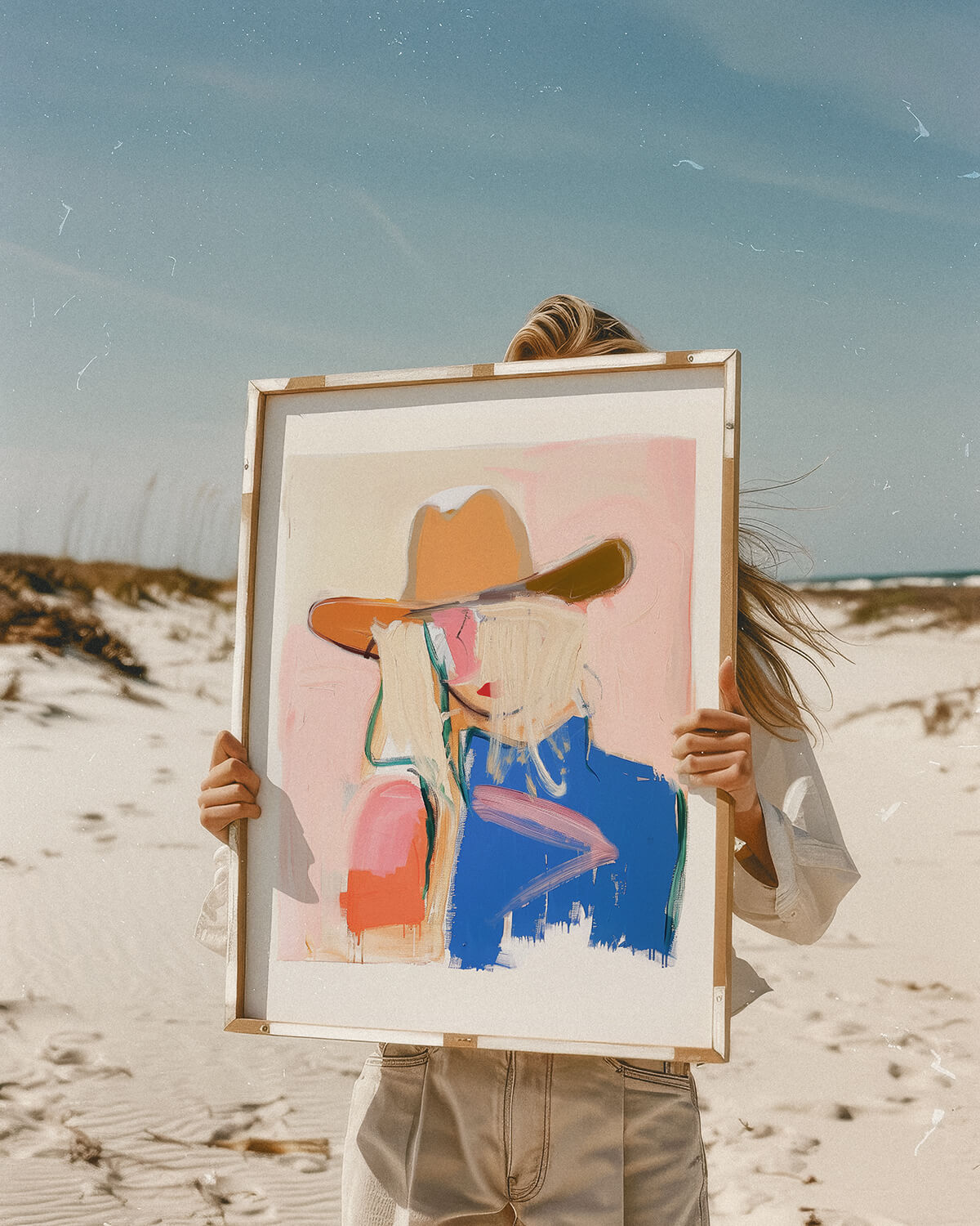 Abstract Coastal Cowgirl Painting Art Print