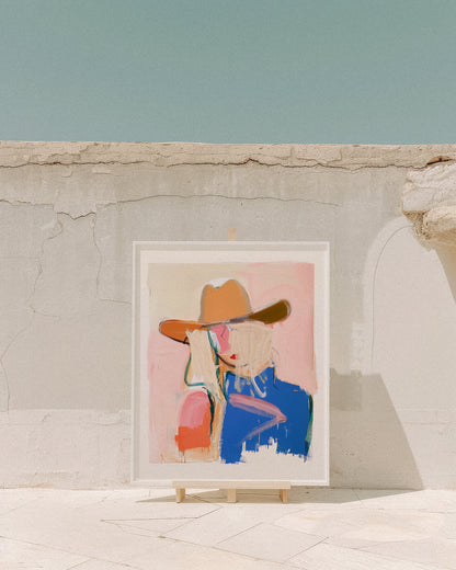 Abstract Coastal Cowgirl Painting Art Print