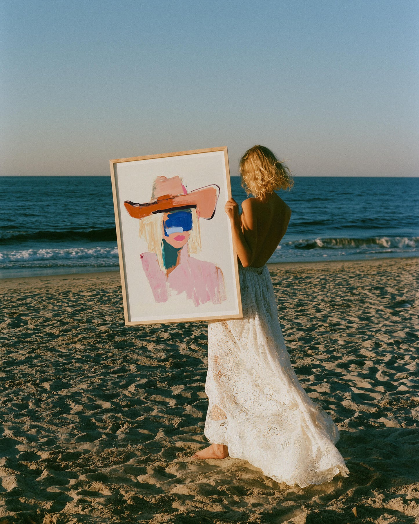 Abstract Cowgirl Portrait Art Print - Desert Rose