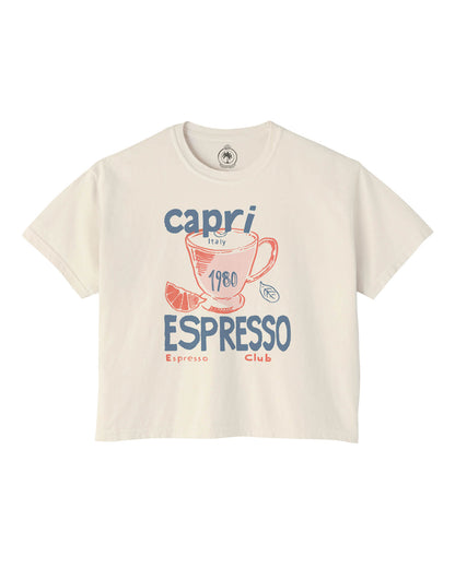 Capri Italy Espresso Club Crop Tee