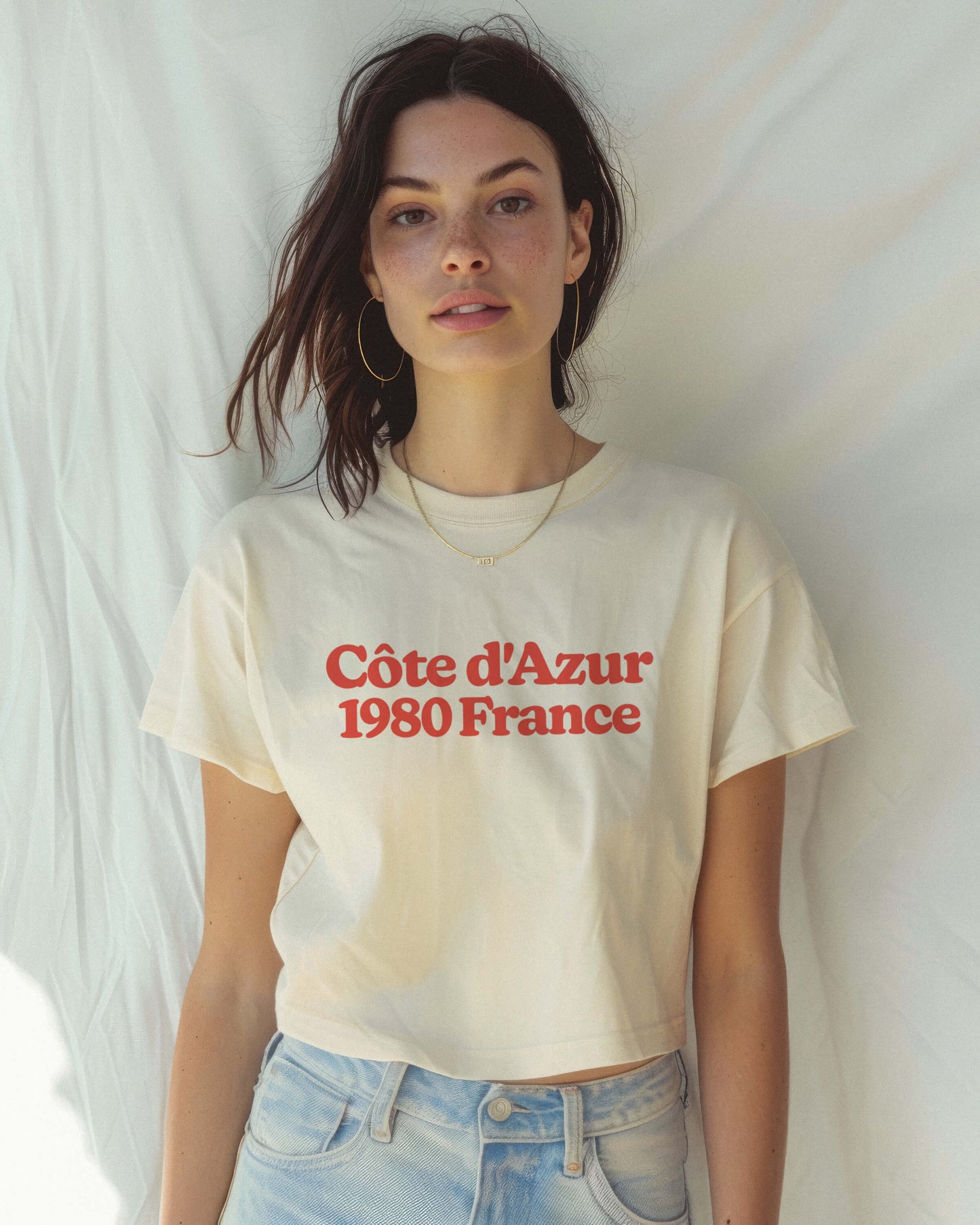 Côte d'Azur French Riviera 1980 France Crop Tee