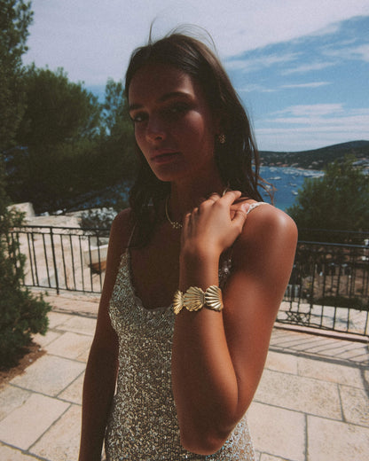 Gold Seashell Cuff Bracelet