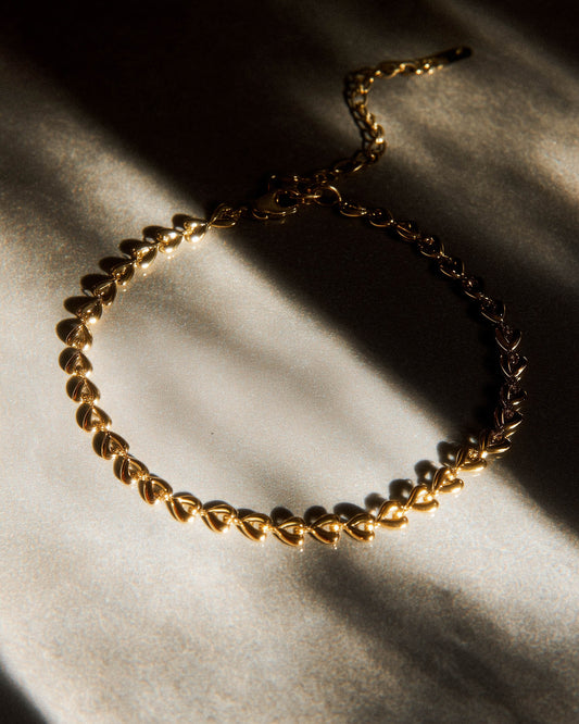 Gold Hearts Chain Bracelet | 18k Gold Stainless Steel Bracelet