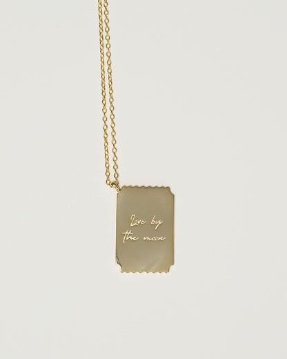 Golden Ticket Opal Moon Pendant Necklace | 18k Gold