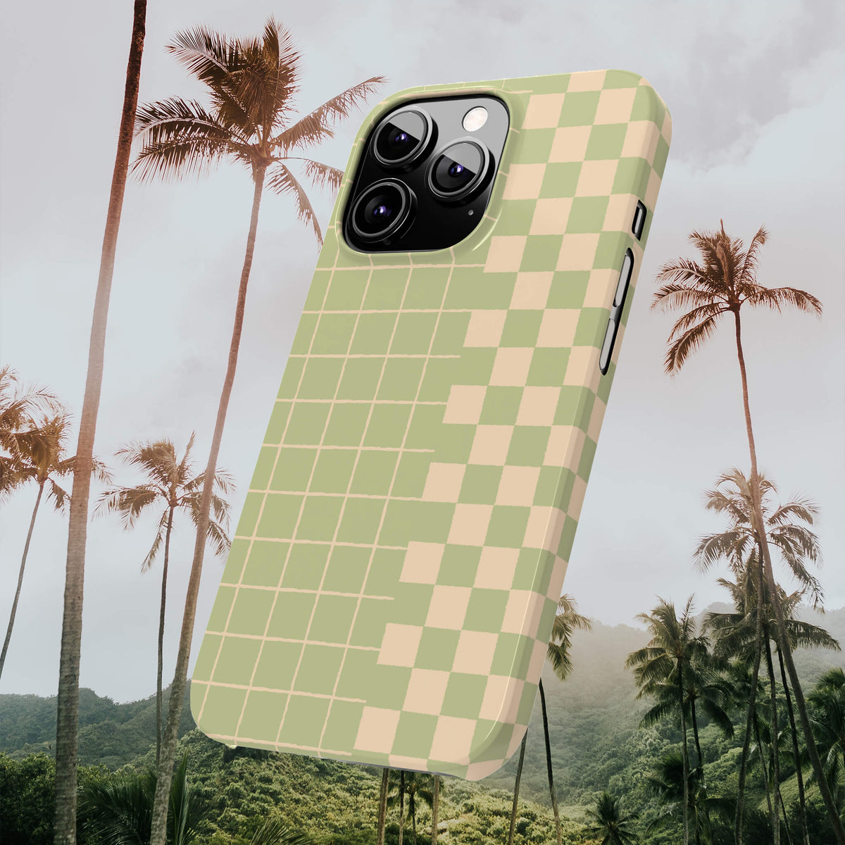 The Matcha Checkerboard iPhone Case