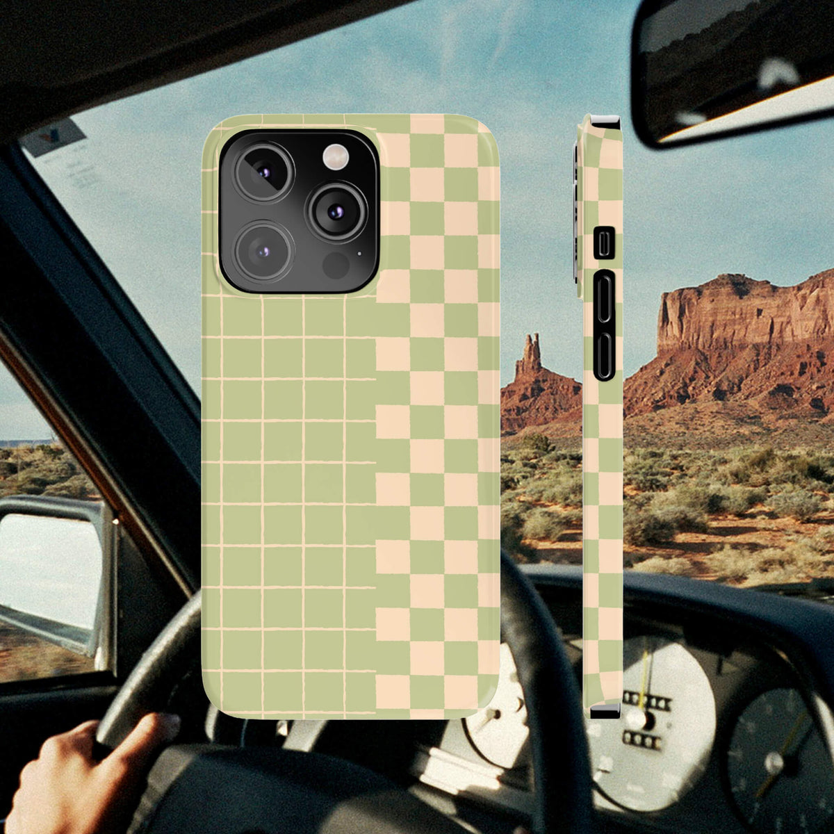 The Matcha Checkerboard iPhone Case