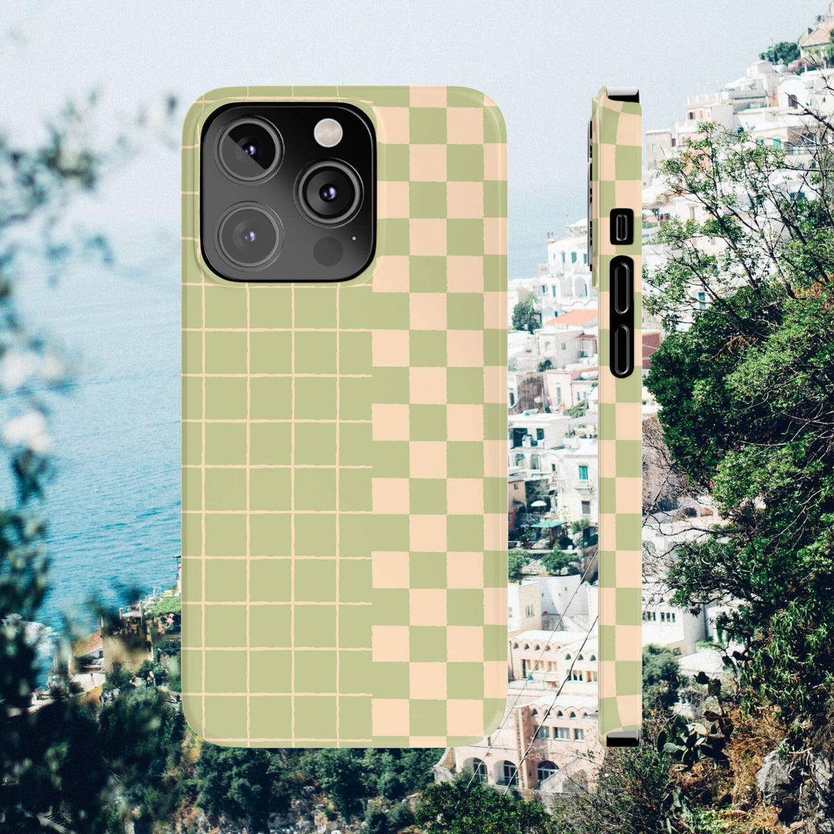 The Matcha Checkerboard iPhone Case