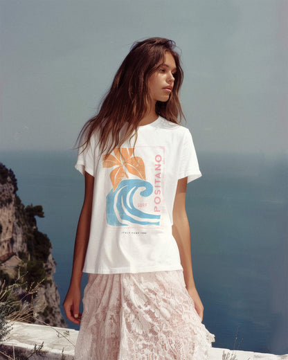 Positano Italy Surf Graphic Tee