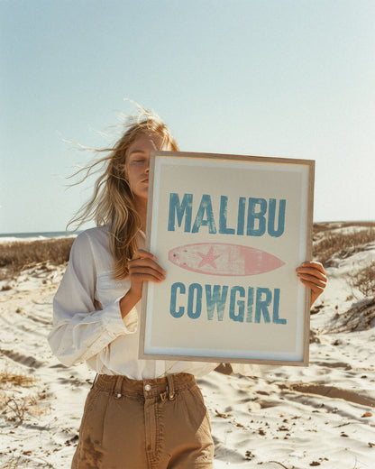 Malibu Cowgirl Summer Painting Art Print