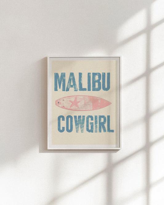 Malibu Cowgirl Summer Painting Art Print