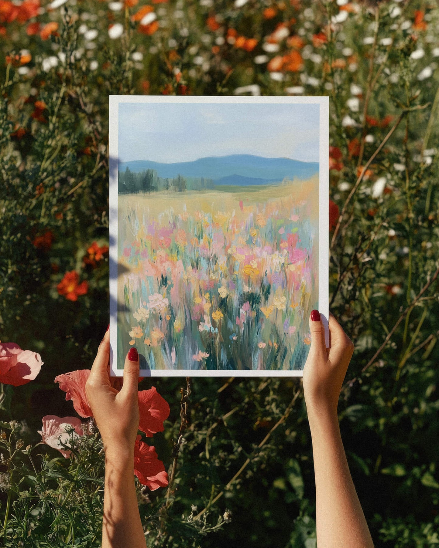 Countryside Meadow Painting Print