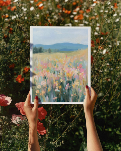 Countryside Meadow Painting Print