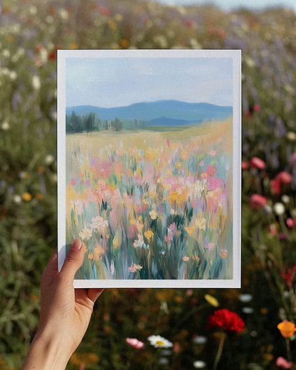 Countryside Meadow Painting Print