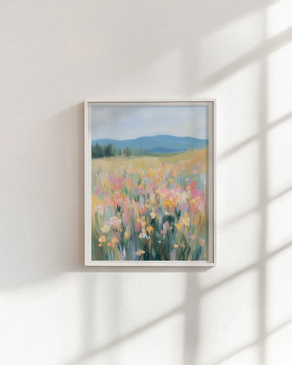 Countryside Meadow Painting Print