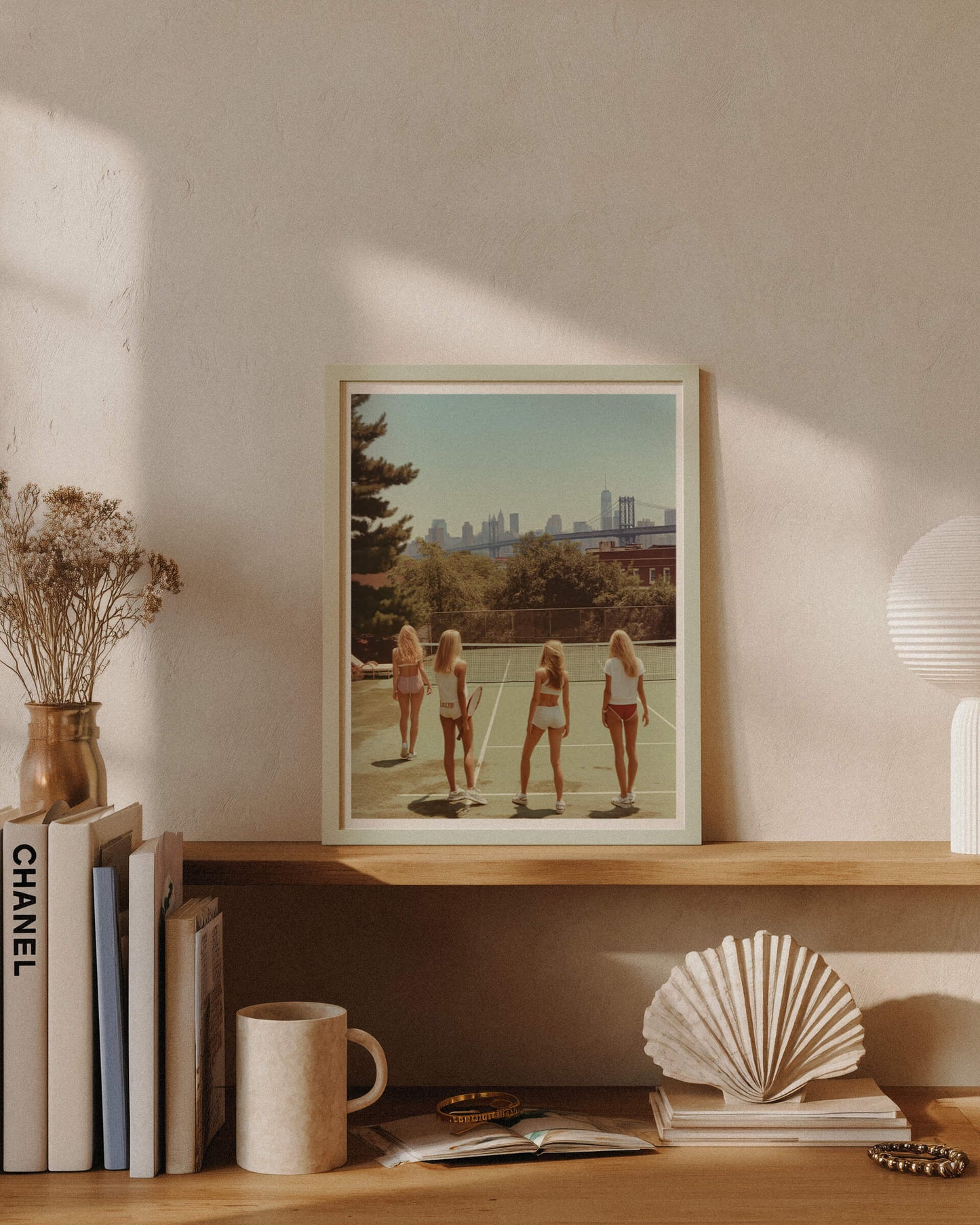 New York Tennis Court Girls Filmic Photo Print