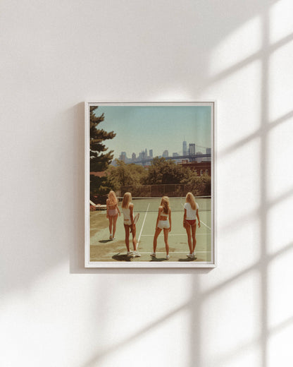 New York Tennis Court Girls Filmic Photo Print
