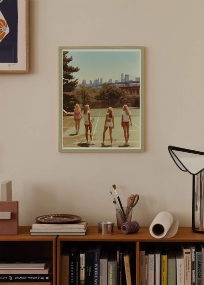 New York Tennis Court Girls Filmic Photo Print