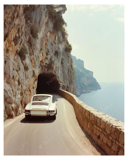 Vintage Porsche Riviera Drive Photo Print | Amalfi Coast Drive Photo Print
