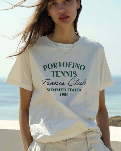 Portofino Italy Tennis Club 1980 Graphic Tee