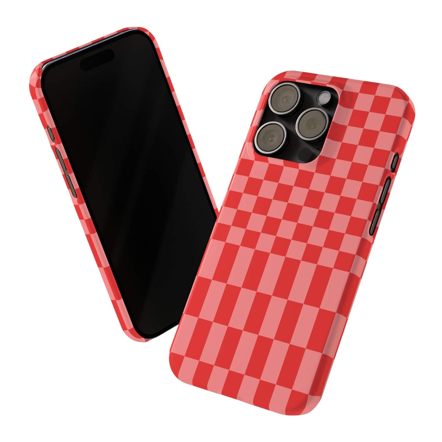 Bordeaux Red Checker Slim iPhone Case