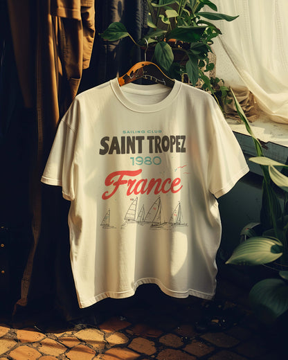 Saint Tropez France Sailing Club Graphic T-Shirt