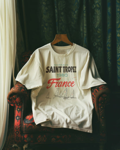 Saint Tropez France Sailing Club Graphic T-Shirt