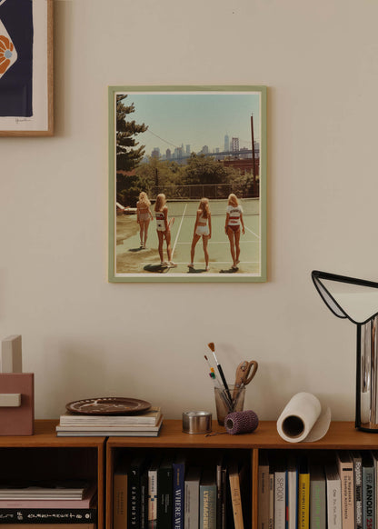 New York Tennis Court Girls Filmic Photo Print