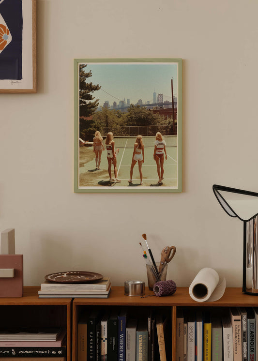 New York Tennis Court Girls Filmic Photo Print