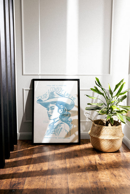 Cowboy Like Me Coastal Cowgirl Art Print