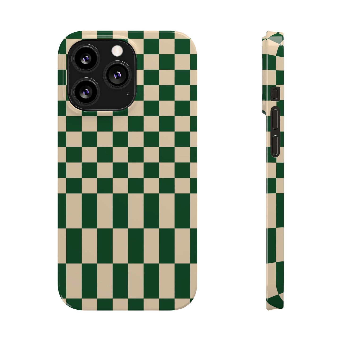 Old Money Aesthetic Green Checkerboard iPhone Case