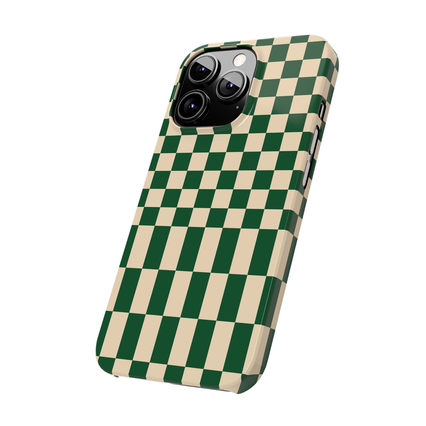 Old Money Aesthetic Green Checkerboard iPhone Case