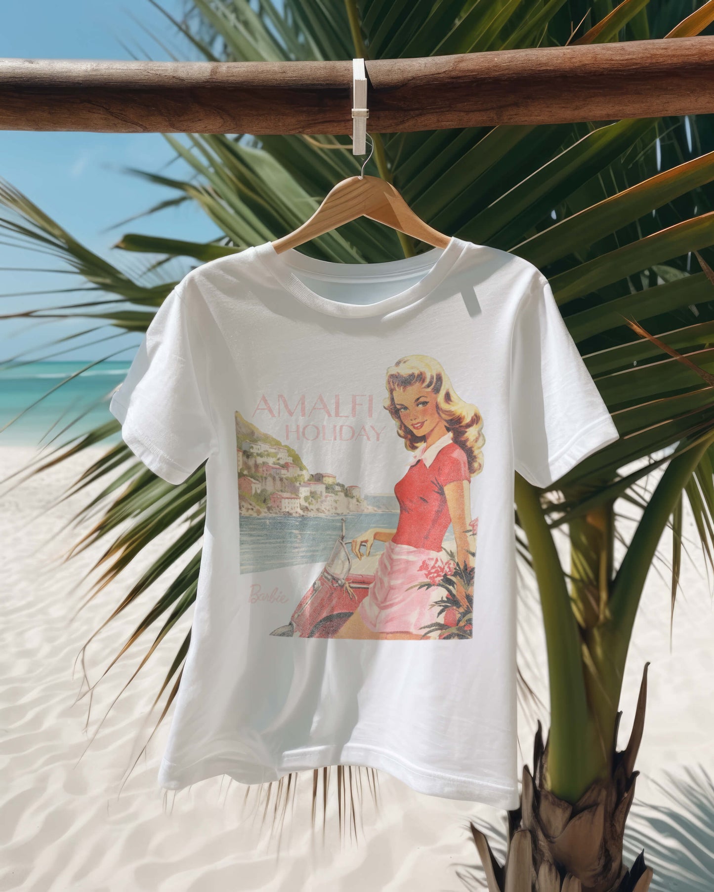 Amalfi Coast Holiday Vintage 1950s Doll Graphic Tee